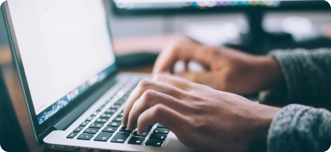 Person working on a laptop